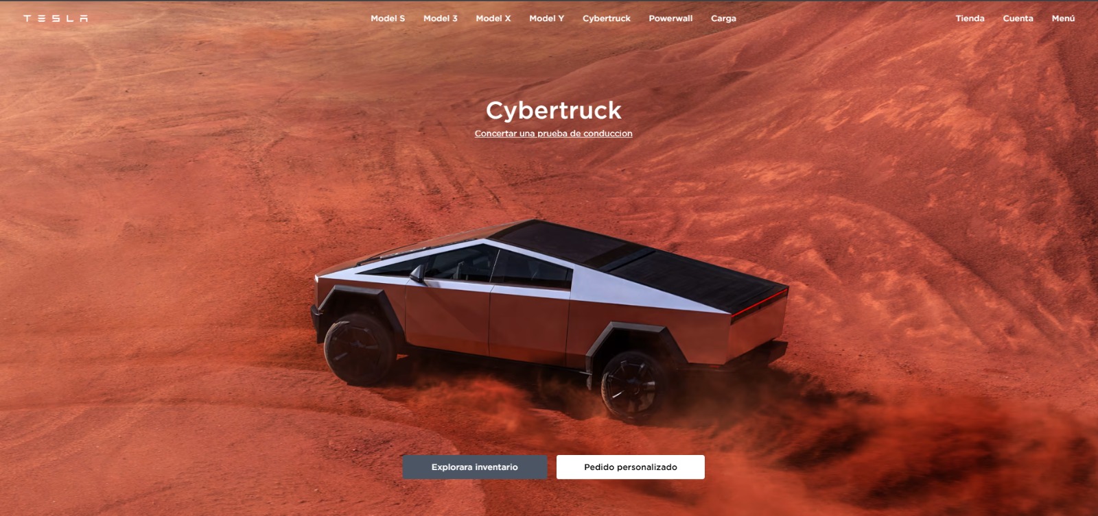 Clon de la página de Tesla